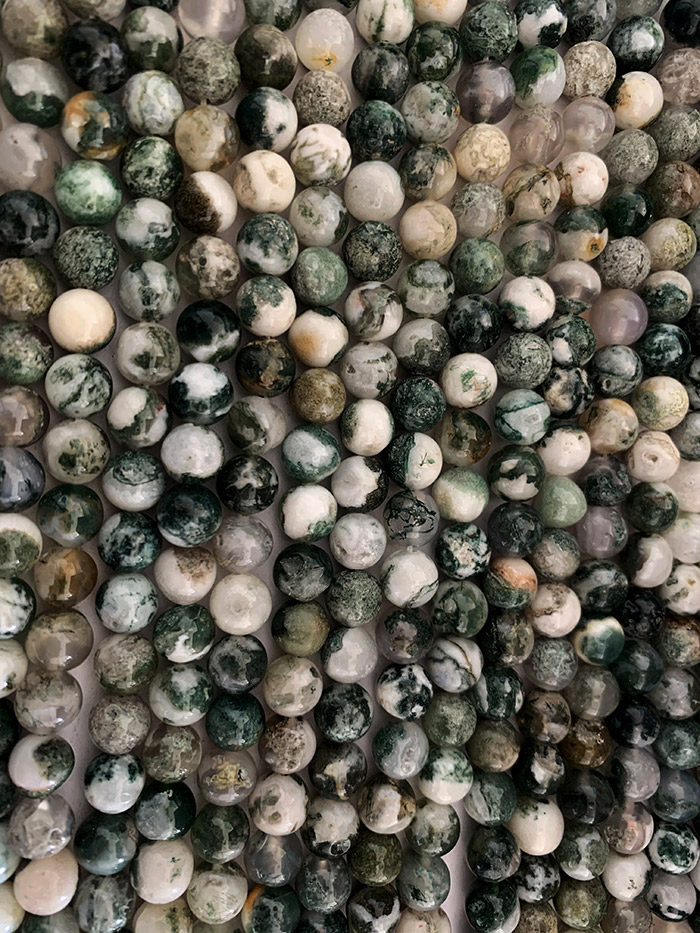 Perlas de Agata Arbol A de 6mm en hilo de 40cm