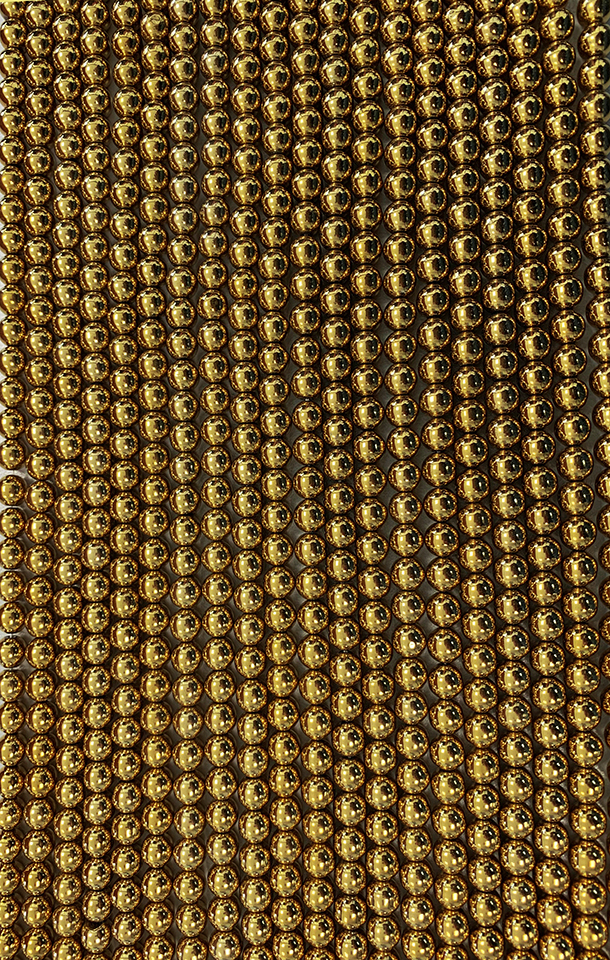 Cuentas de Hematita Gold A de 6mm en hilo de 40cm.