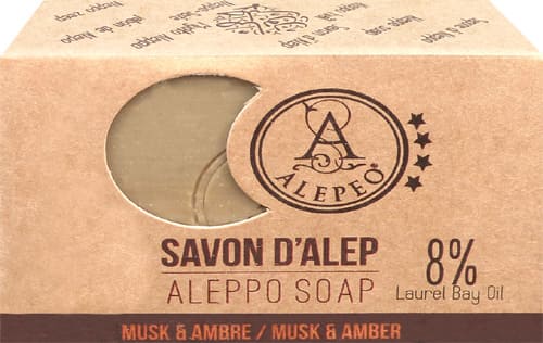 Jabón de alep alepeo almizcle y ámbar 8% 100g