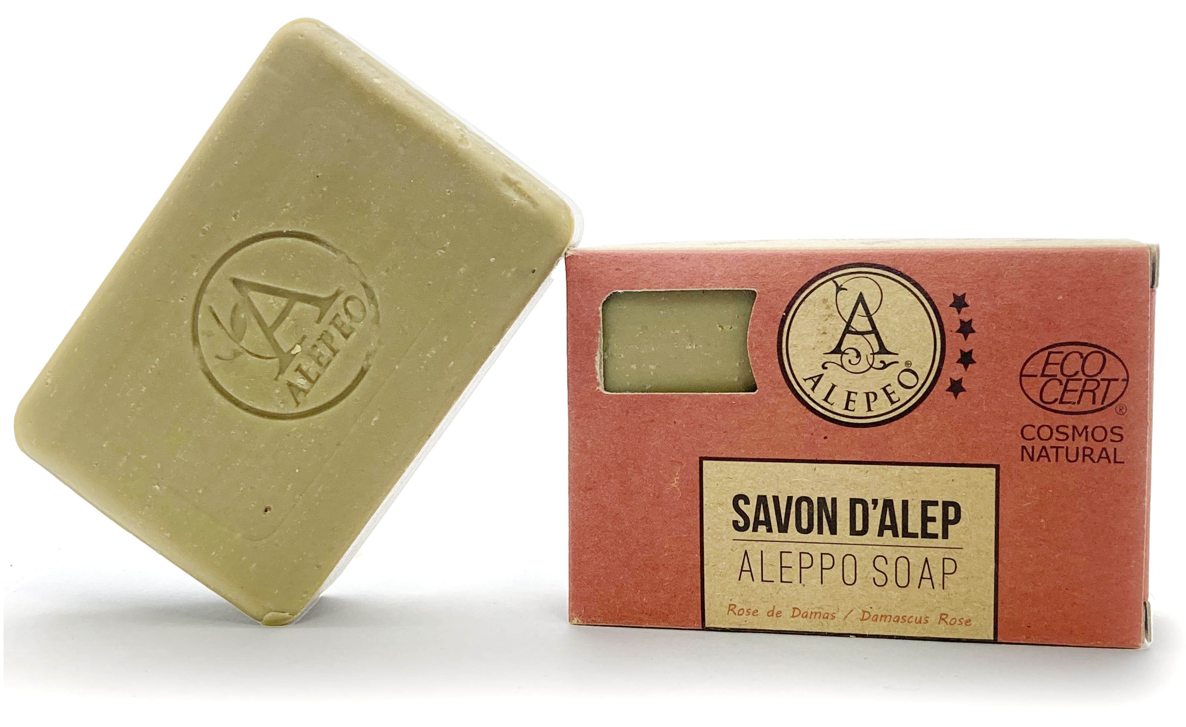 incienso en Jabón de alep rosa de damasco 100g - ECOCERT