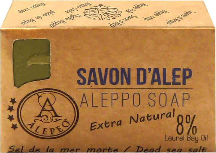incienso en Jabón de alep alepeo Sal del Mar Muerto 8% 100g