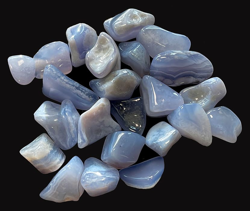incienso en Rodados Calcedonia azul Malawi AB 250g