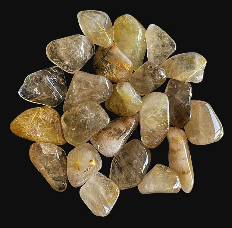 Rutilo Cristal de Roca A piedras rodadas Brasil 250g