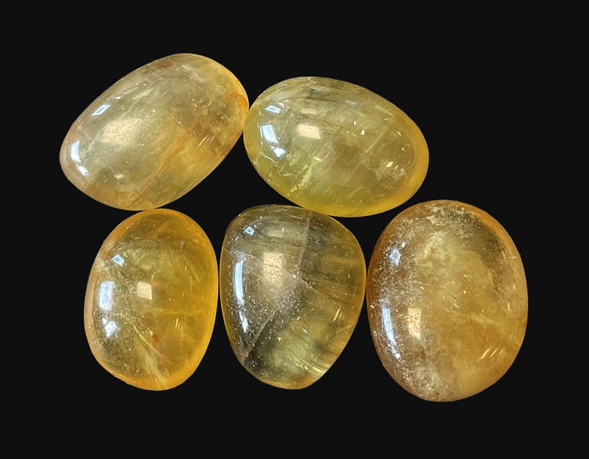 Rodados de fluorita Amarillo AA 250g
