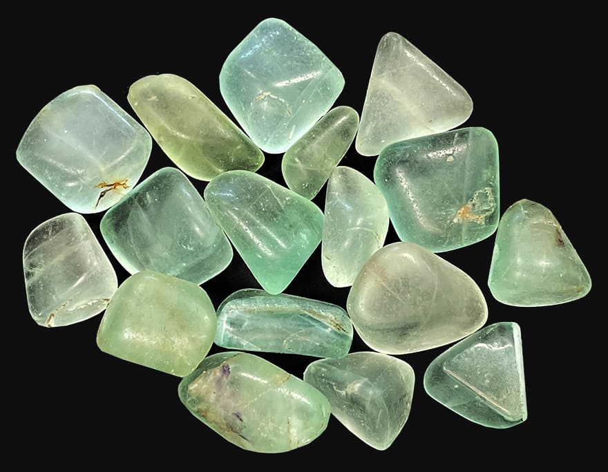Rodados de fluorita verde A 250g