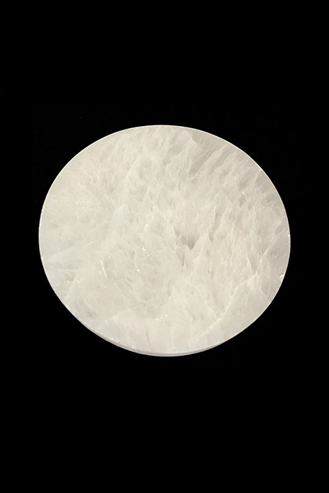 Soporte circular de selenita de 12 cm