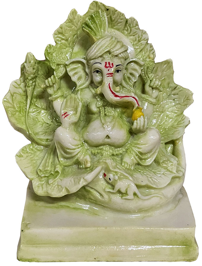 Ganesh en resina Verde 13cm