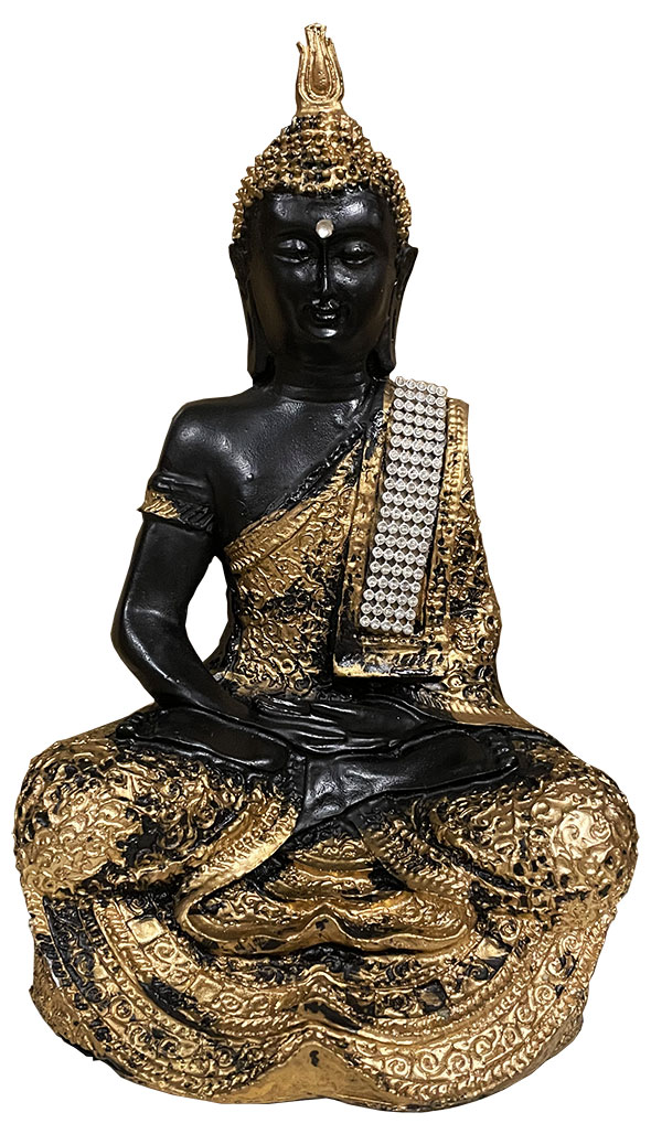 Buda Meditación resina Oro & Negro 29cm