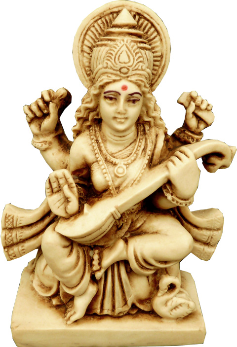 Estatua Saraswati resina 11cm