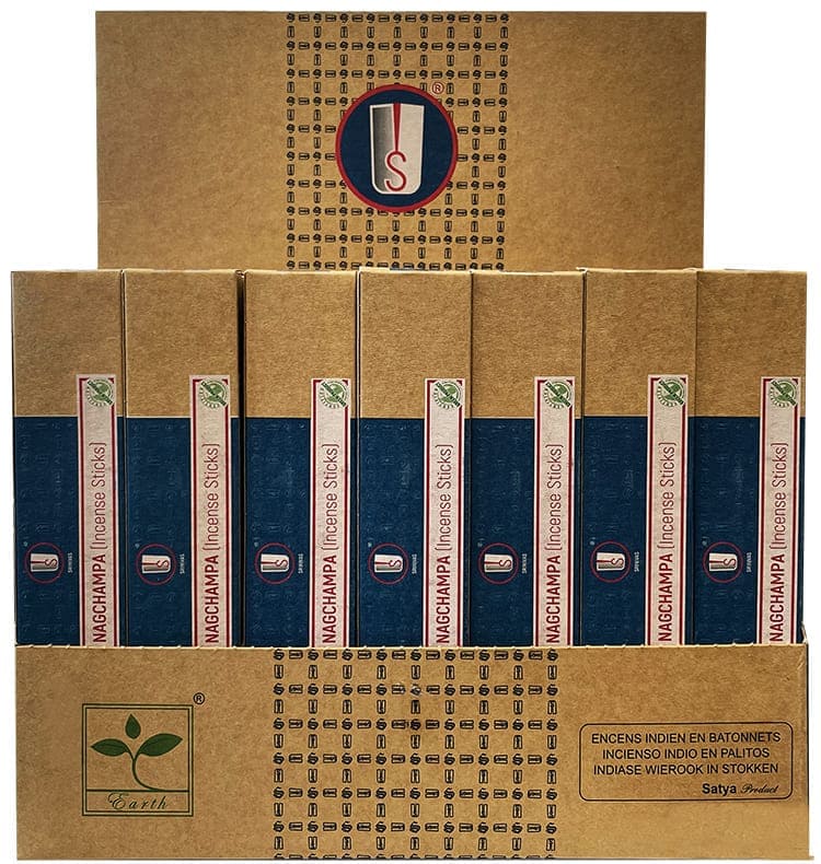 Incienso Satya Srinivas Blue Nag Champa display 42 paquetes de 15gr