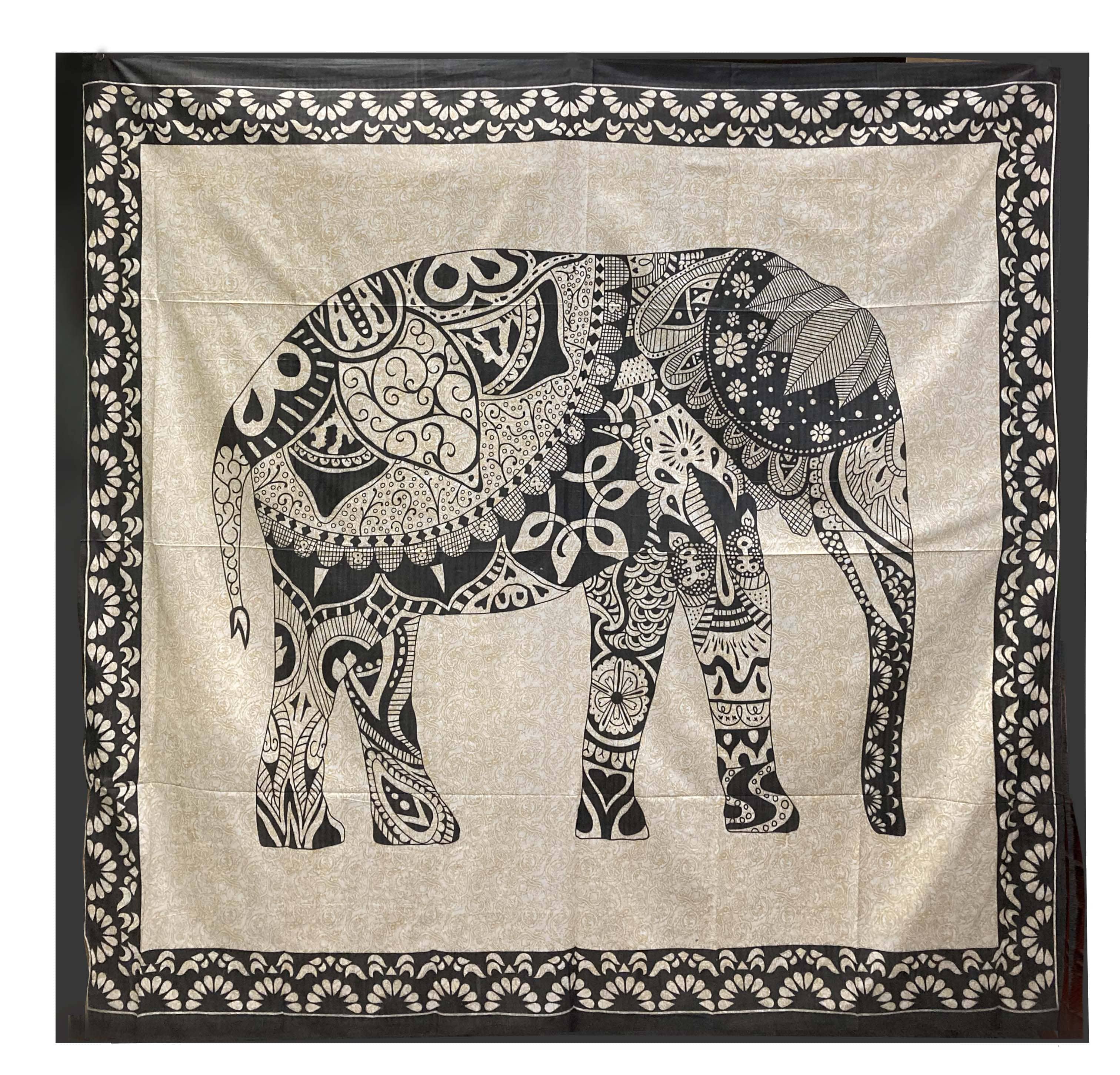 Tapiz Elefante  Blanca & Negra