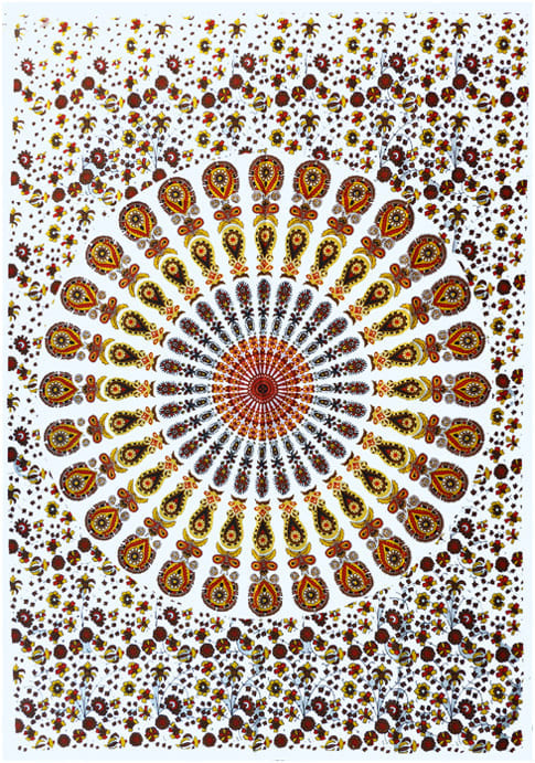 Colgante Mini Mandala Amarillo Y Rojo