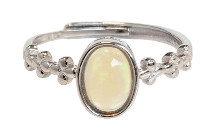 incienso en Anillo Plata 925 Ópalo Ajustable AA 5x7mm|es
