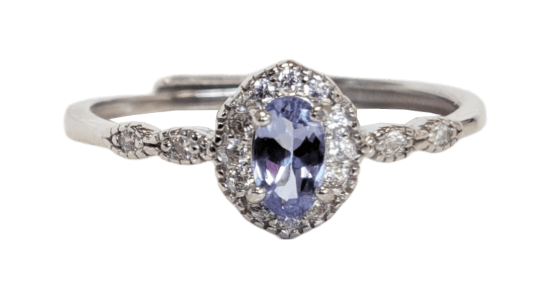 incienso en Anillo Tanzanita Ajustable Plata 925 AAA 3x5mm|es