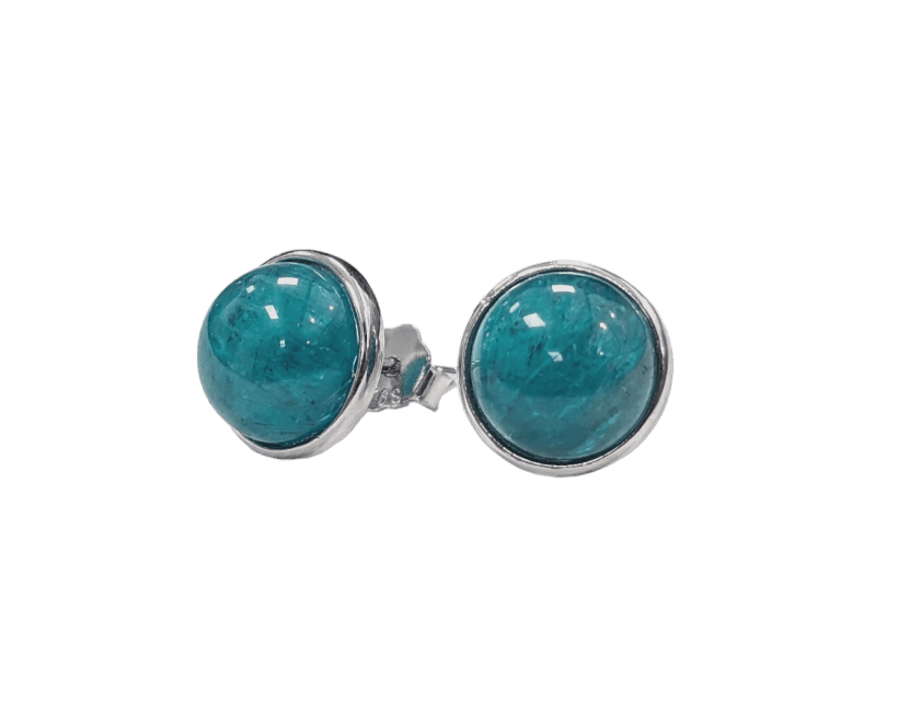 Pendientes Plata 925 Apatito Azul AA 8mm