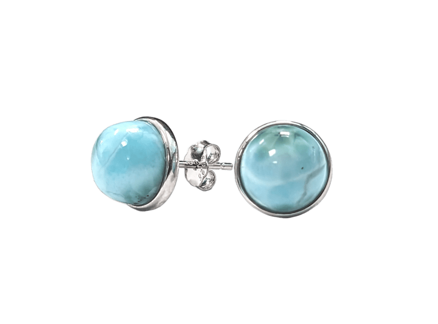 Pendientes Plata 925 Larimar AA 8mm