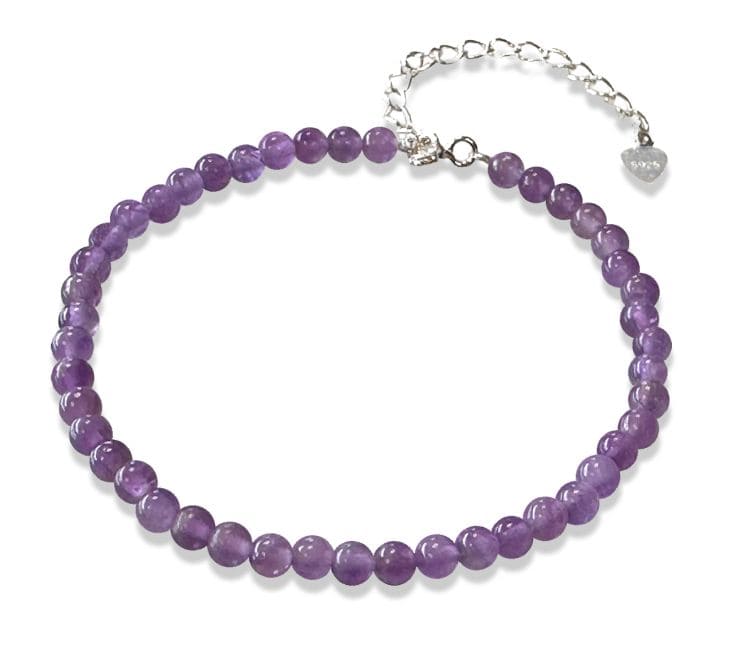 incienso en Pulsera Corazón de Amatista Plata 925 3mm