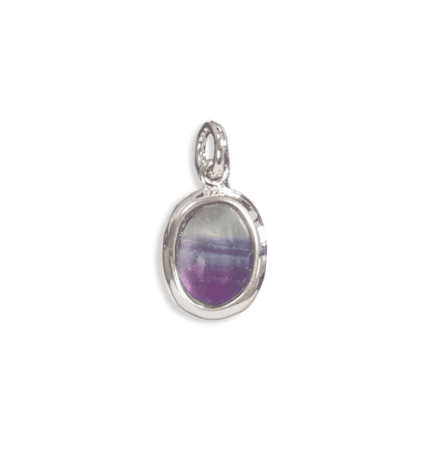 incienso en Colgante Ovalado Plata 925 Fluorita AA 13mm|es