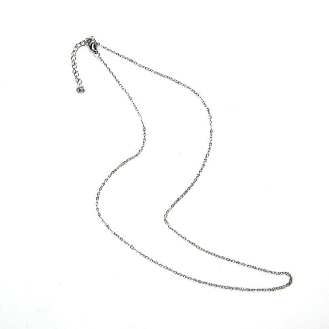 Collar de cadena de plata 925 eslabones venecianos ajustables 40 cm