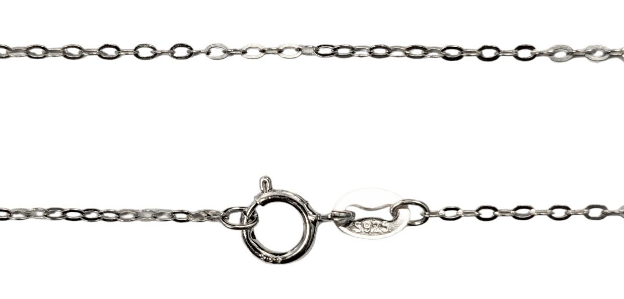 incienso en Collar de cadena de plata 925 Cadena de malla ovalada ajustable 45 cm|es