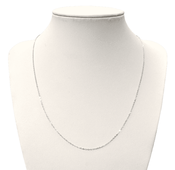 incienso en Collar de cadena de plata 925 Cadena de malla ovalada ajustable 45 cm