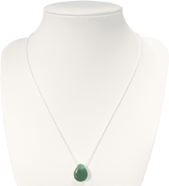 Collares De Plata 925 Aventurina Verde Piedra Perforada A 14mm