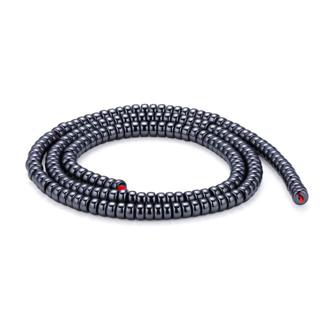 Cuentas espaciadoras cilíndricas cortas de hematita (4 x 2 mm)