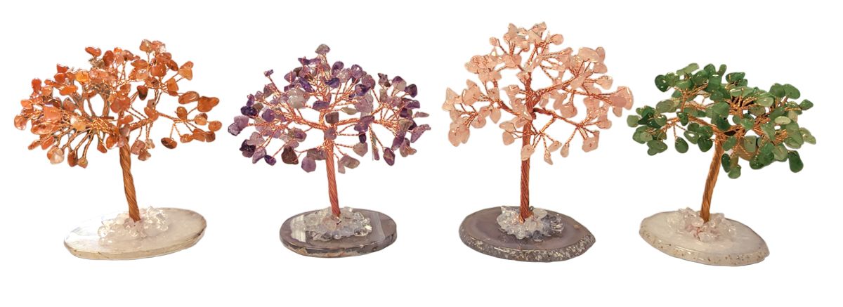 Árbol de la Vida Cuarzo Rosa sobre Ágata 12-13cm
