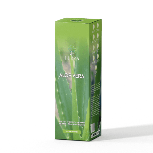 TERRA Incienso Aloe Verra 8 Bts sin carbón 12grs