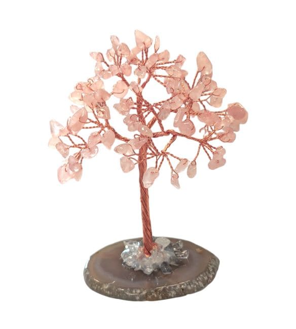 Árbol de la Vida Cuarzo Rosa sobre Ágata 12-13cm