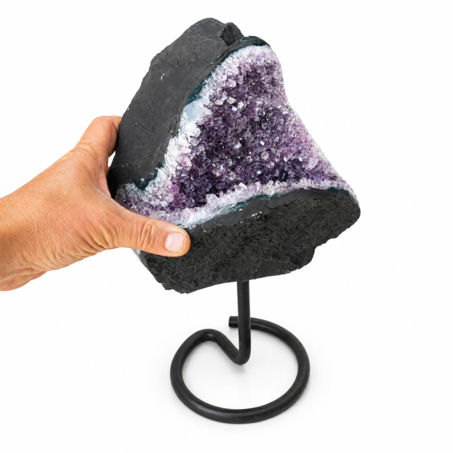 incienso en Geoda de amatista brasileña A sobre una base, 5,2 kg|es