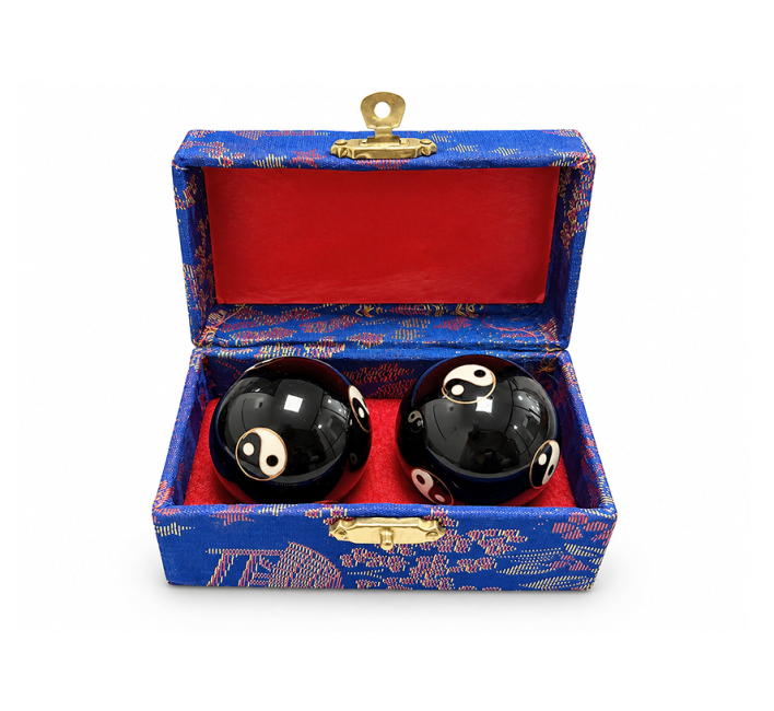 Bolas Chinas de Masaje Yin Yang Negras 4,2 cm