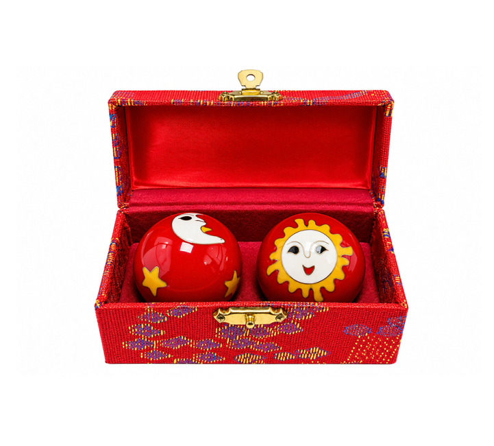 Bolas Chinas de Masaje Sol y Luna Rojas 4,2 cm