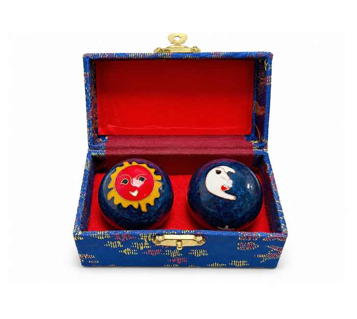 Bolas Chinas de Masaje Sol y Luna Azules 4,2 cm