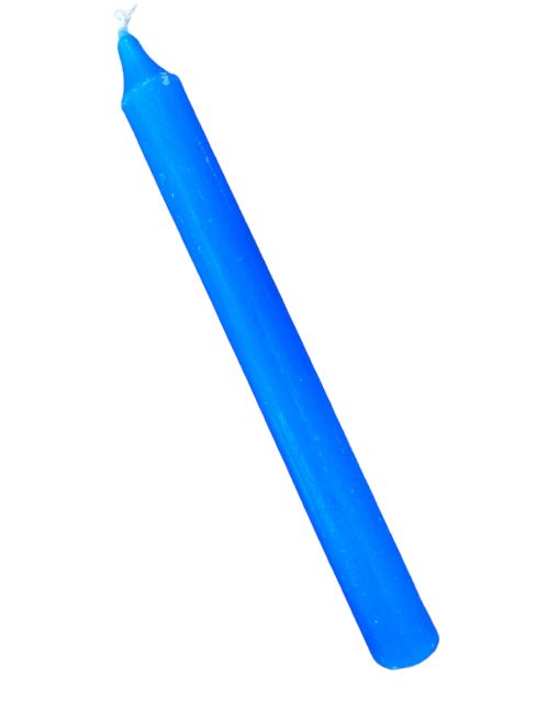 Velas Goloka Masa Teñida Azul Claro 13cm 20uds