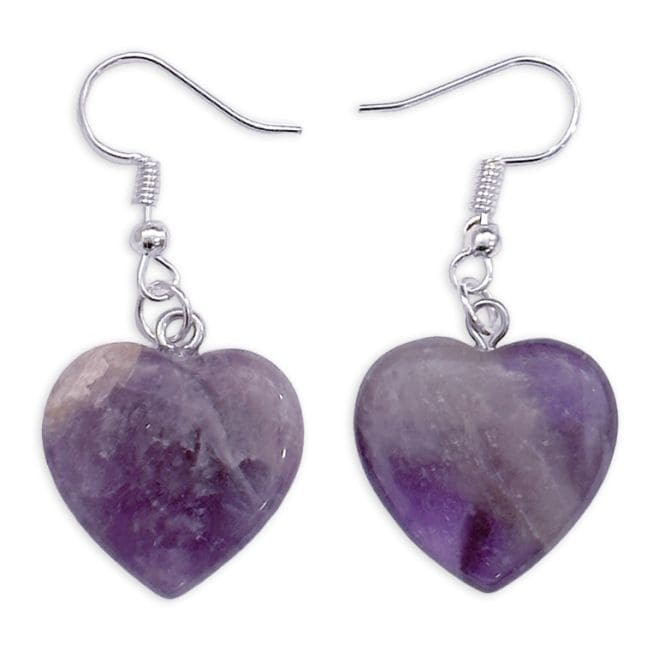 Aretes de corazón de amatista de 20 mm