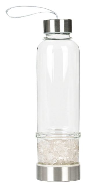 Botella con cristales Cristal de roca