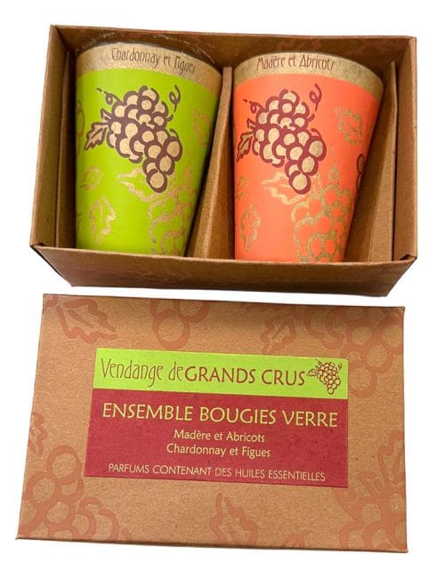 incienso en Caja de 2 Velas Maroma en Copa de Madeira y Albaricoques - Chardonnay e Higos 70g|es