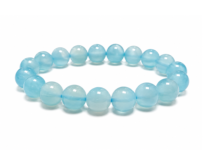 incienso en Pulsera de Ágata Azul Calentada AA cuentas 8mm