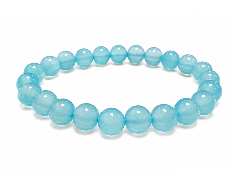 incienso en Pulsera de Ágata Azul Calentada AA cuentas 8mm