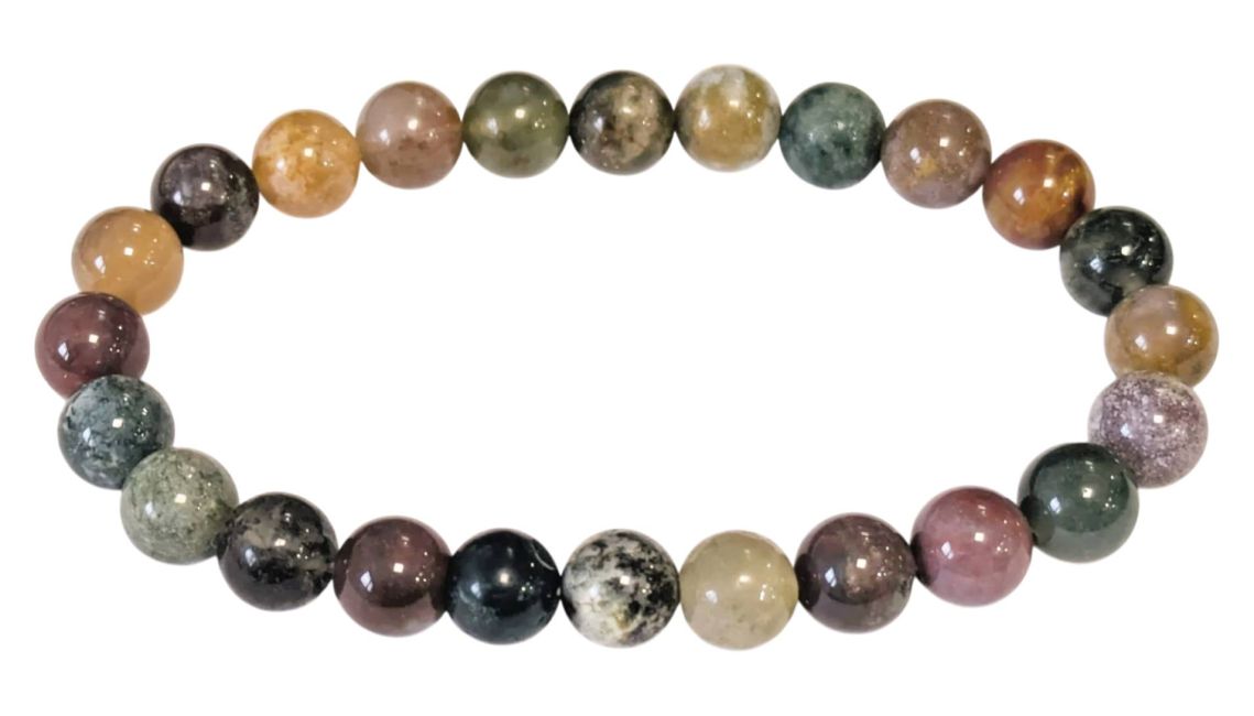 Pulsera de ágata india con cuentas A de 8 mm
