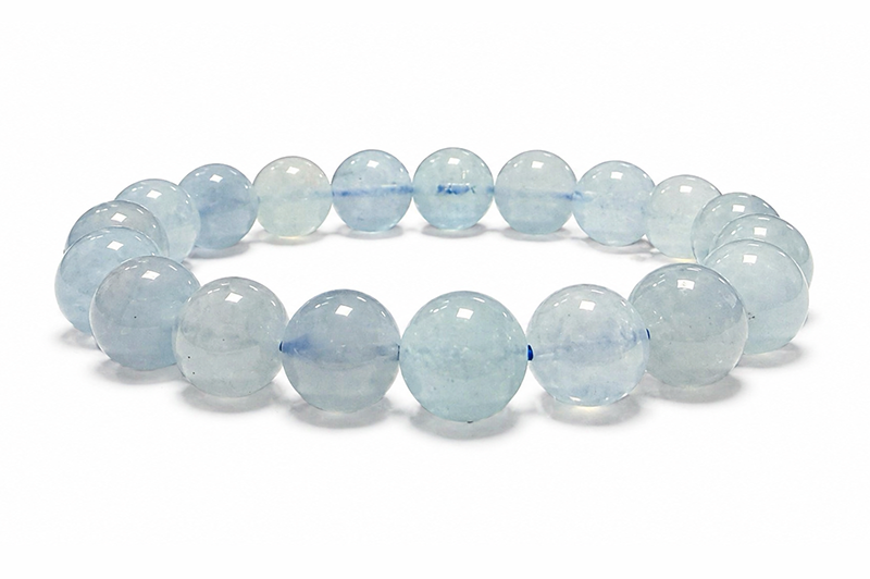 Pulsera de Aguamarina A cuentas de 10mm