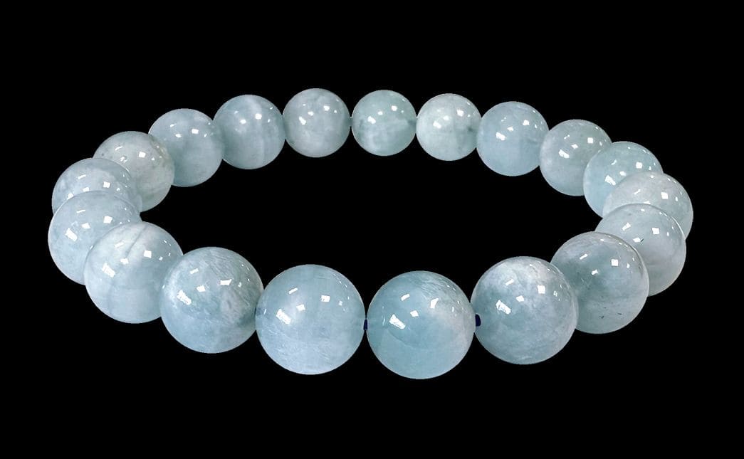 Pulsera perlas aguamarina 10-11mm