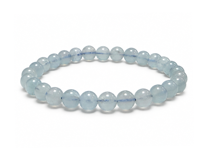 incienso en Pulsera de Aguamarina AA+ Cuentas 5,5–6,5 mm