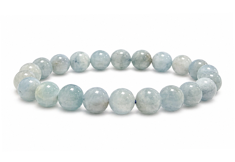 Pulsera de Aguamarina A cuentas de 8-9mm