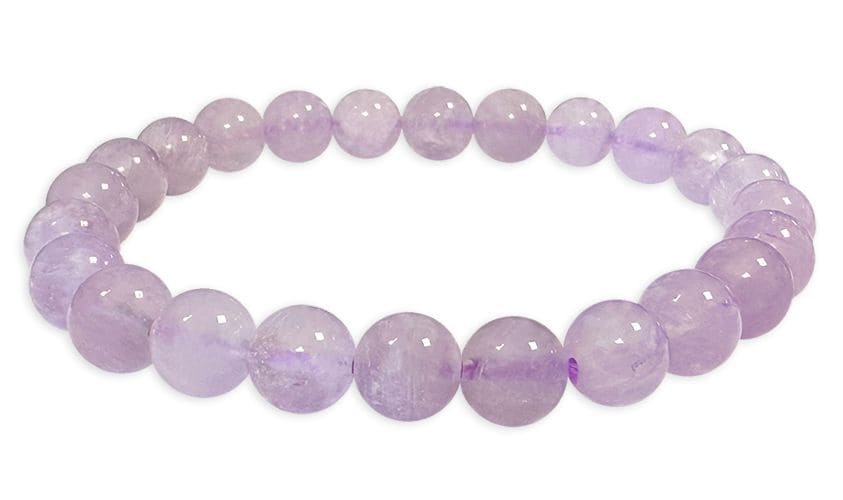 Pulsera de amatista lavanda con cuentas de 8 mm