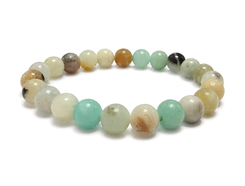 Pulsera de Amazonita Multicolor A con Cuentas de 8mm