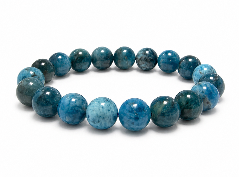 Pulsera de Apatita Azul A cuentas de 10mm