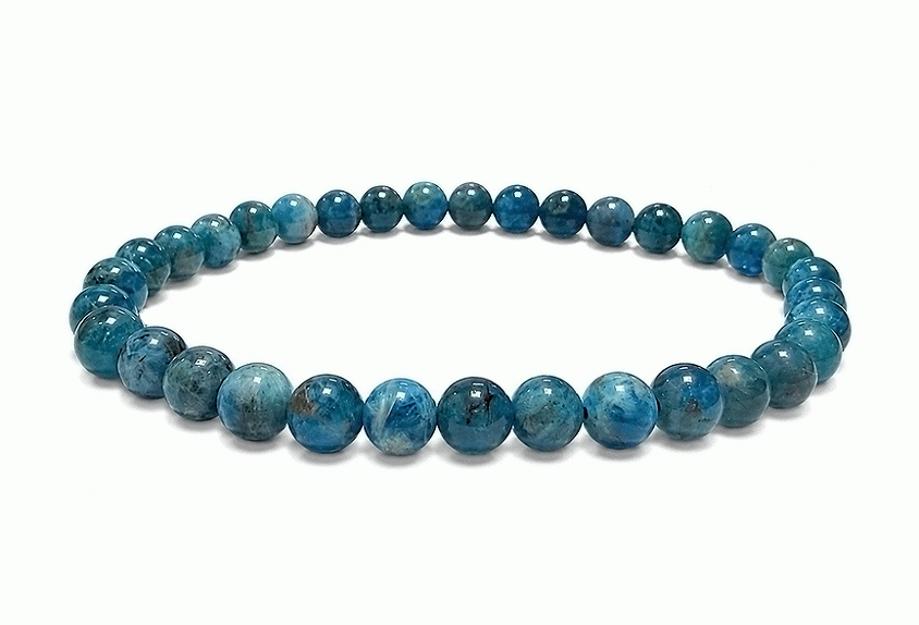incienso en Pulsera de Apatito Azul A con Cuentas de 6mm
