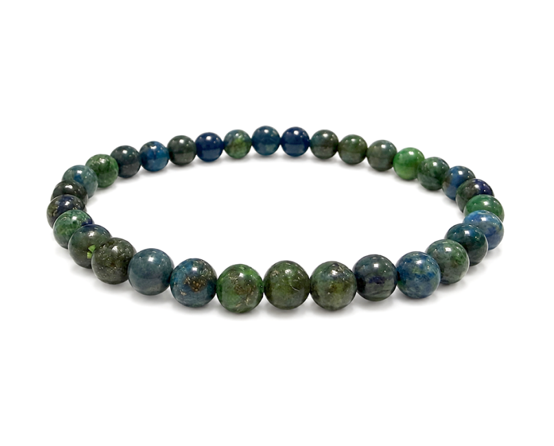 Pulsera de Azurita y Malaquita estabilizada A cuentas 6mm